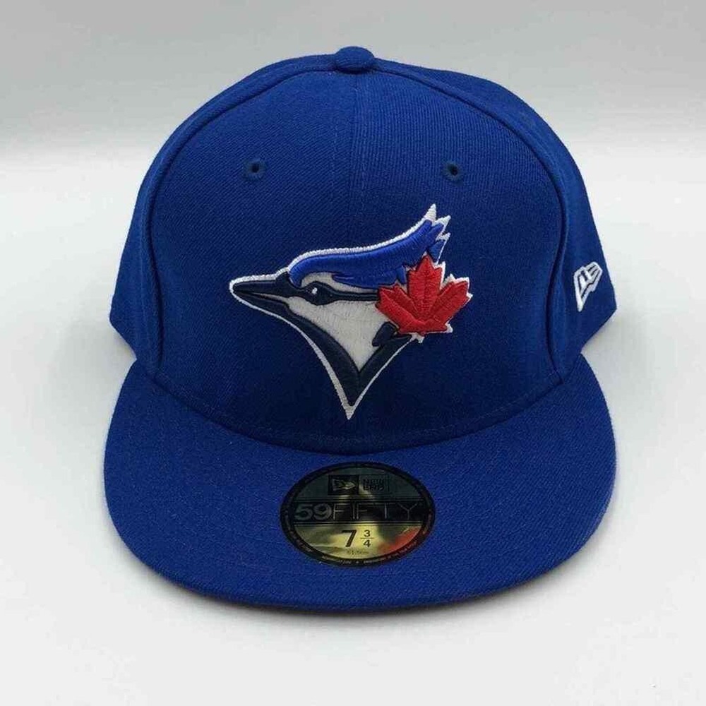 New Era 59FIFTY Toronto Blue Jays Fitted Blue Hat Men's Sz 7 3/4 NWT
